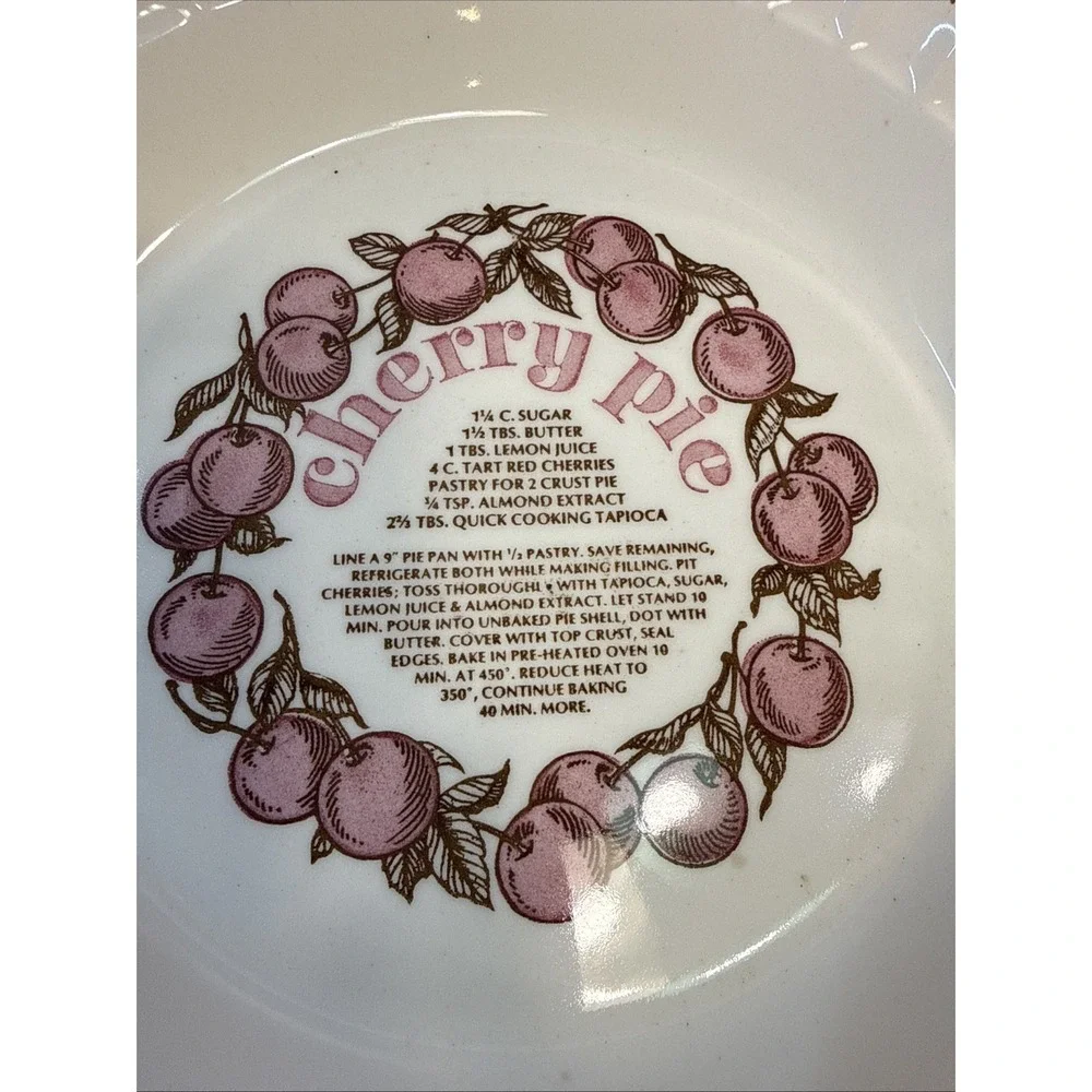 Vintage Royal China by Jeanette USA  Cherry Pie Recipe 11
